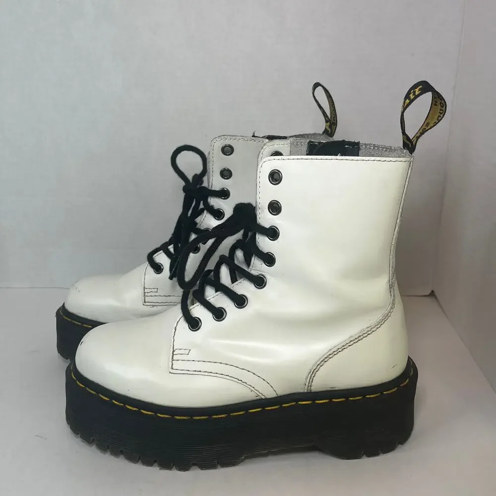 Dr. Marten's Jadon Platform Leather Boots White Men's 5 Women's 6